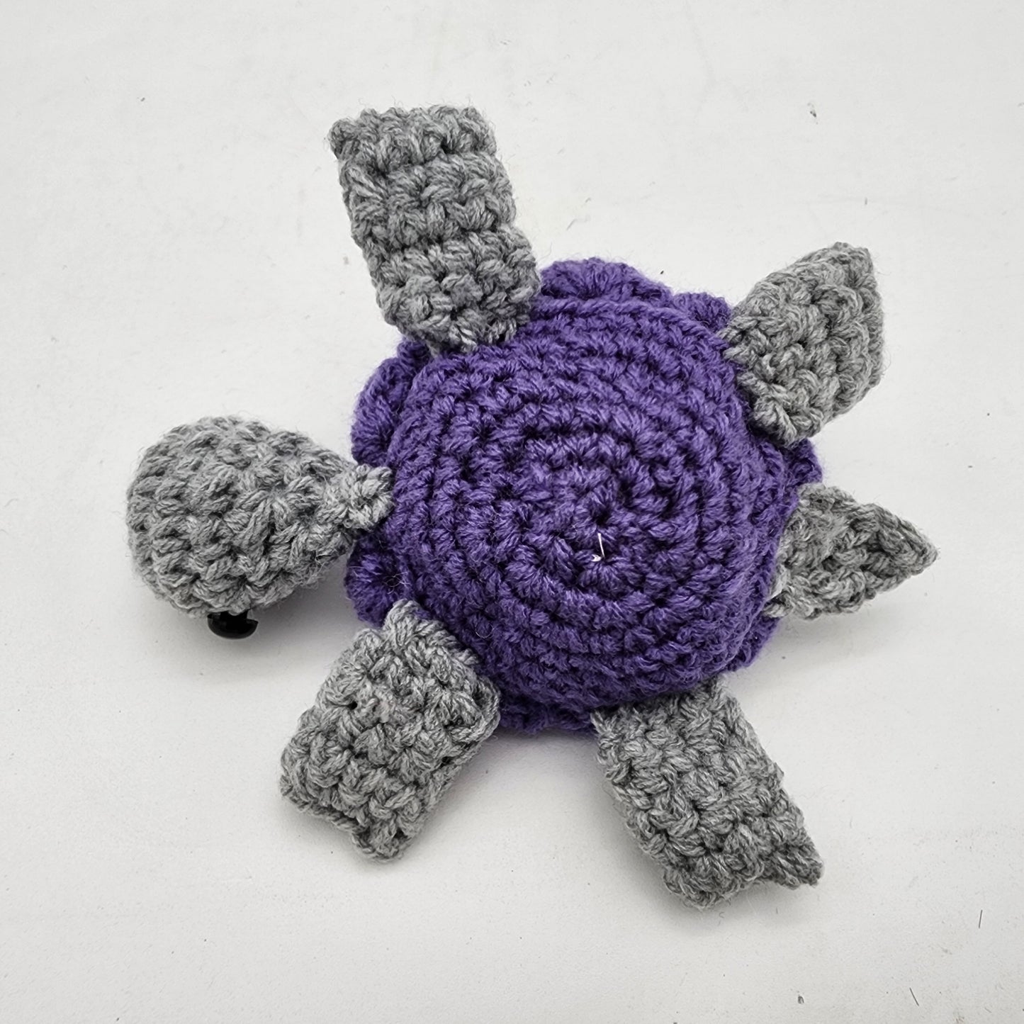 Hand Crocheted Turtle Purple with Caterpillar