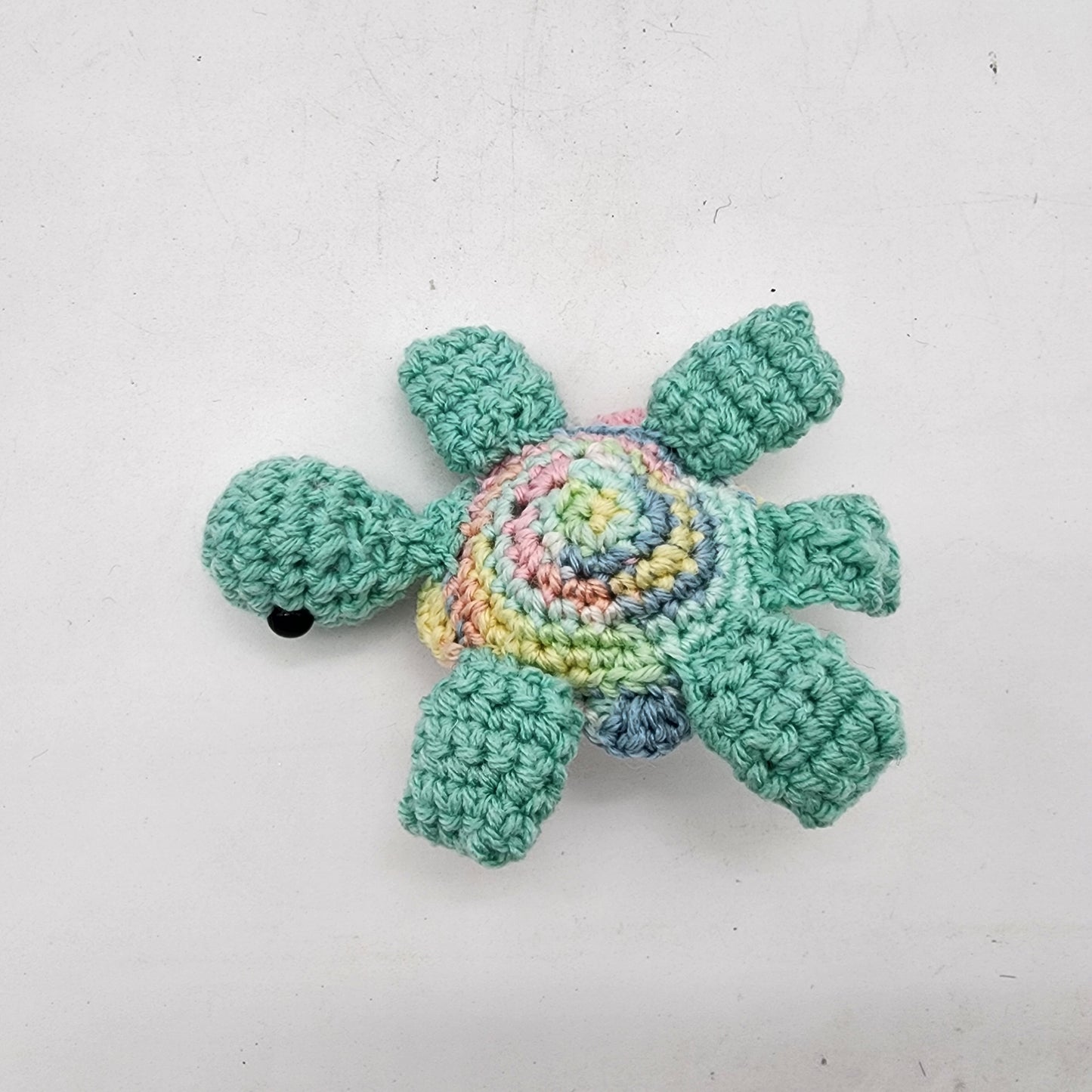 Hand Crocheted Turtle Green and Variegated