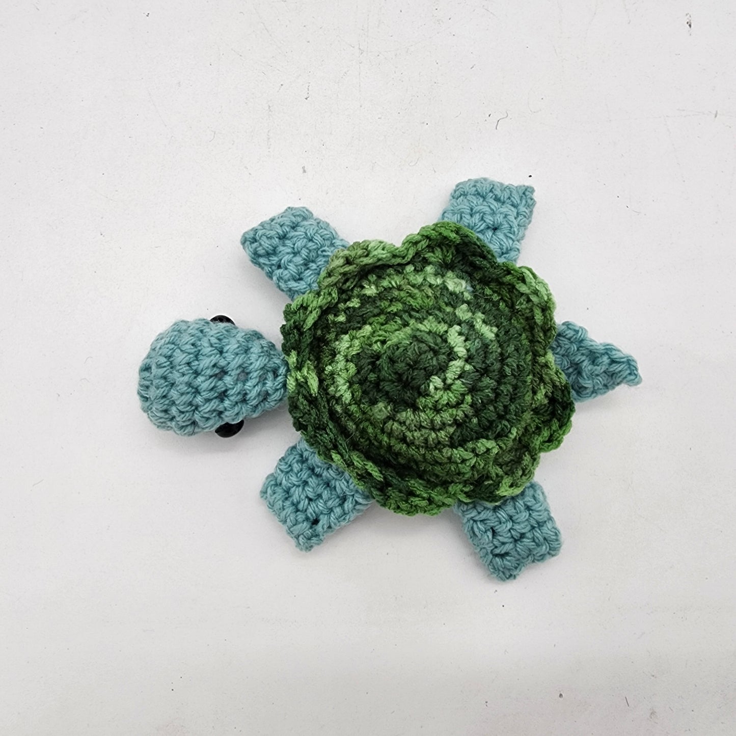 Hand Crocheted Turtle Green Variegated