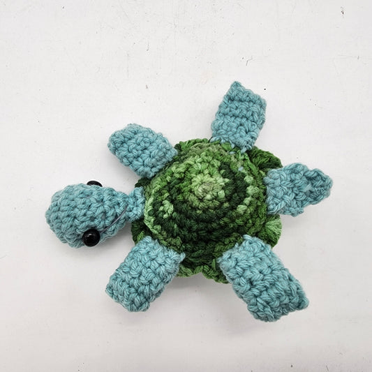 Hand Crocheted Turtle Green Variegated