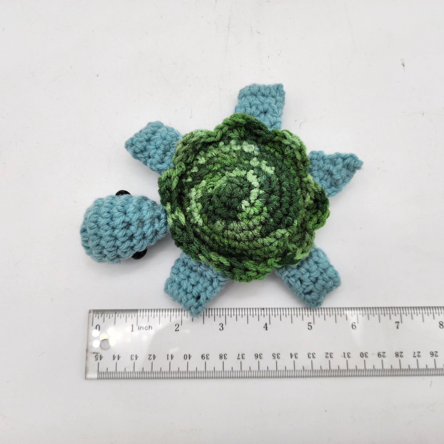 Hand Crocheted Turtle Green Variegated