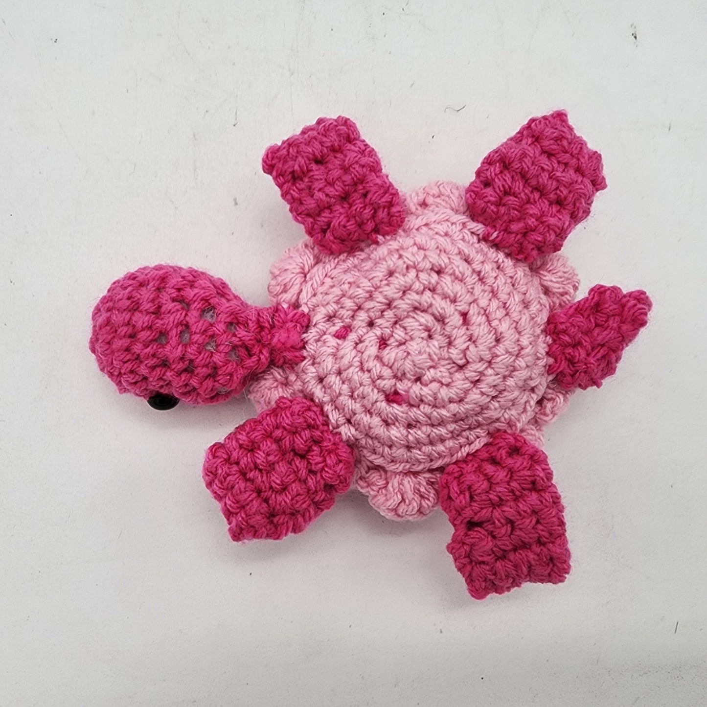 Hand Crocheted Turtle Pink on Pink