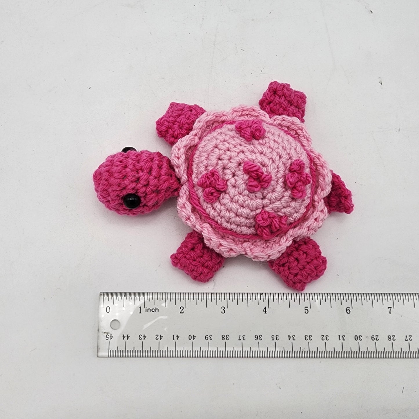 Hand Crocheted Turtle Pink on Pink