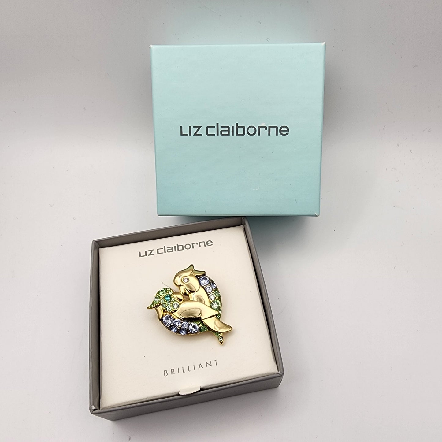 Liz Claiborne Rhinestone Bird Brooch