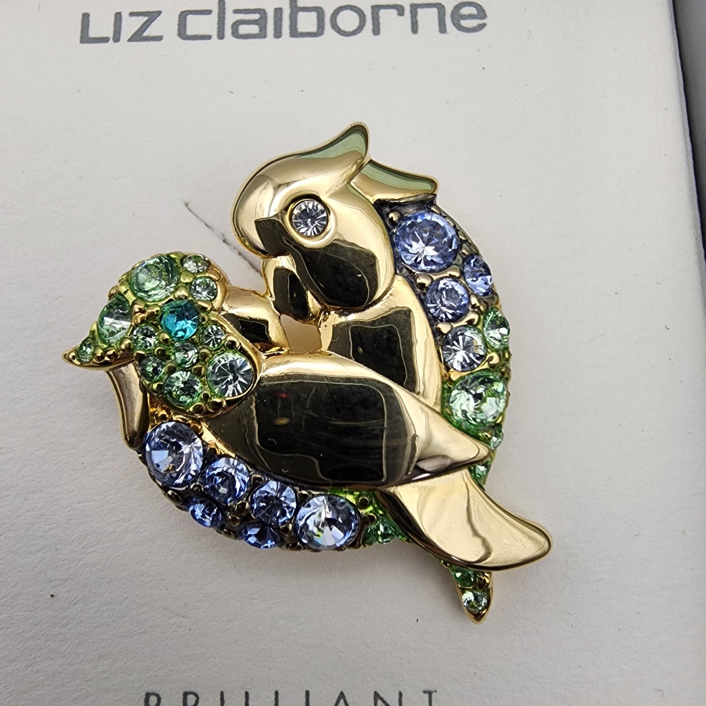 Liz Claiborne Rhinestone Bird Brooch