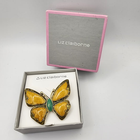 Liz Claiborne Enameled Butterfly Brooch