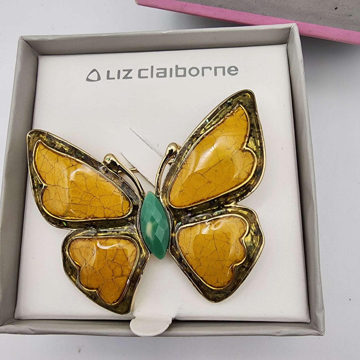 Liz Claiborne Enameled Butterfly Brooch