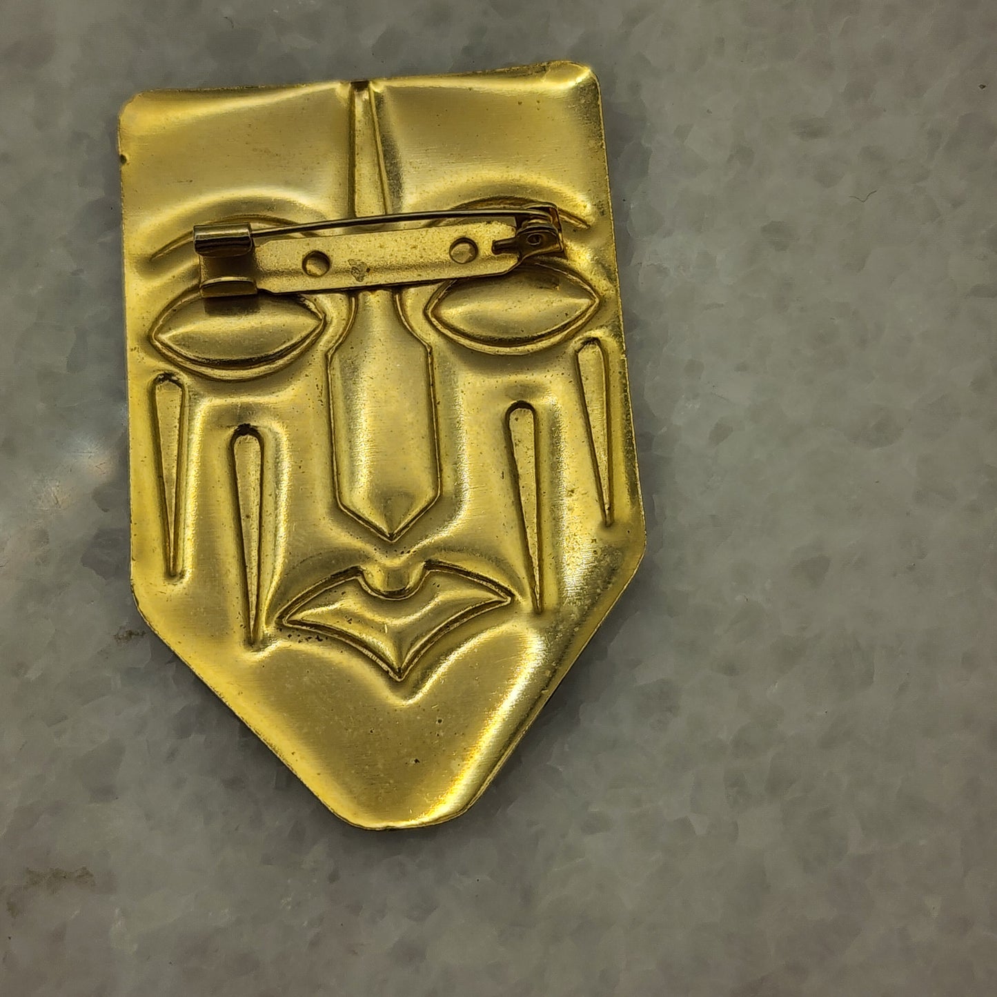 Vintage Enameled Mask Brooch