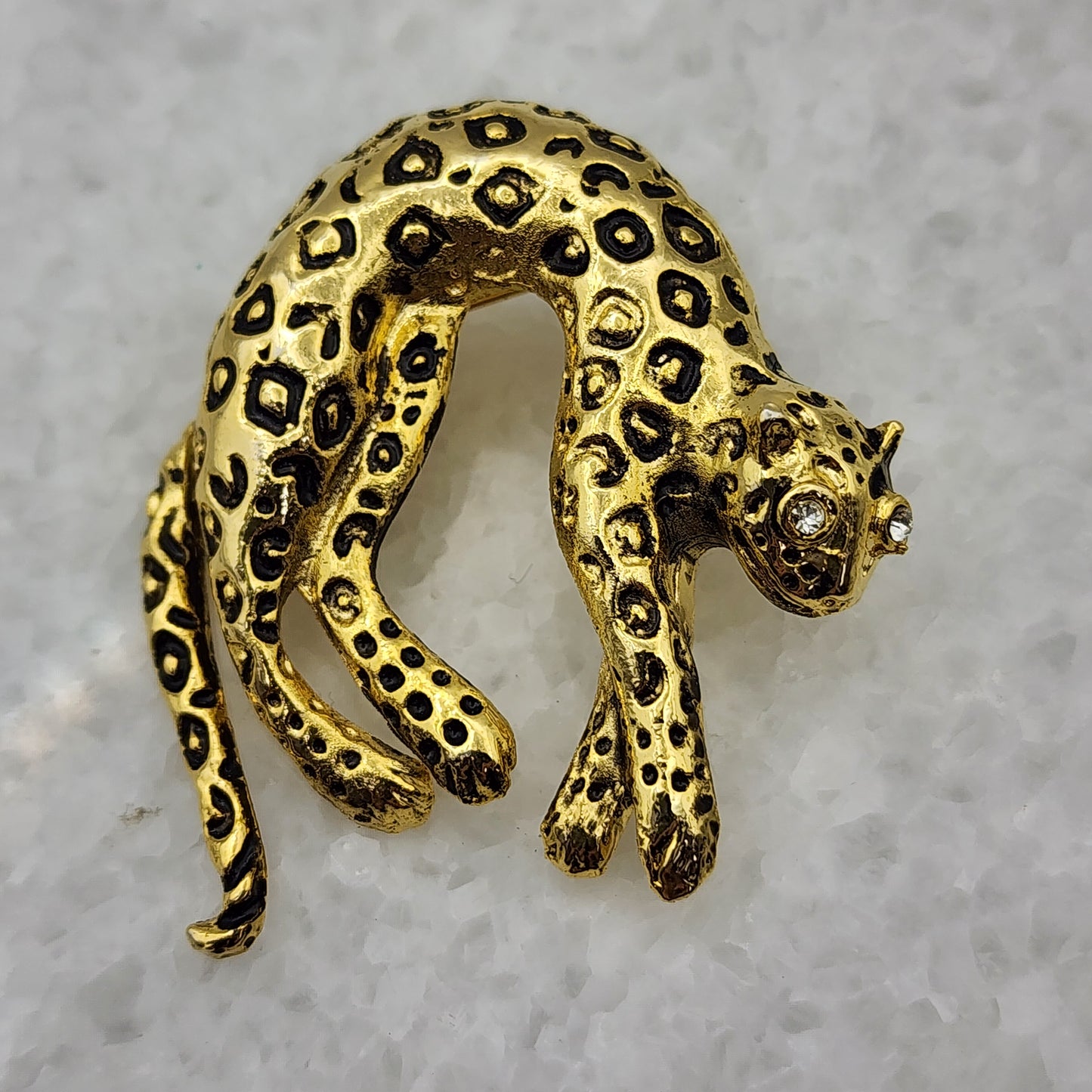 Vintage Leopard Brooch with Articulated Tail