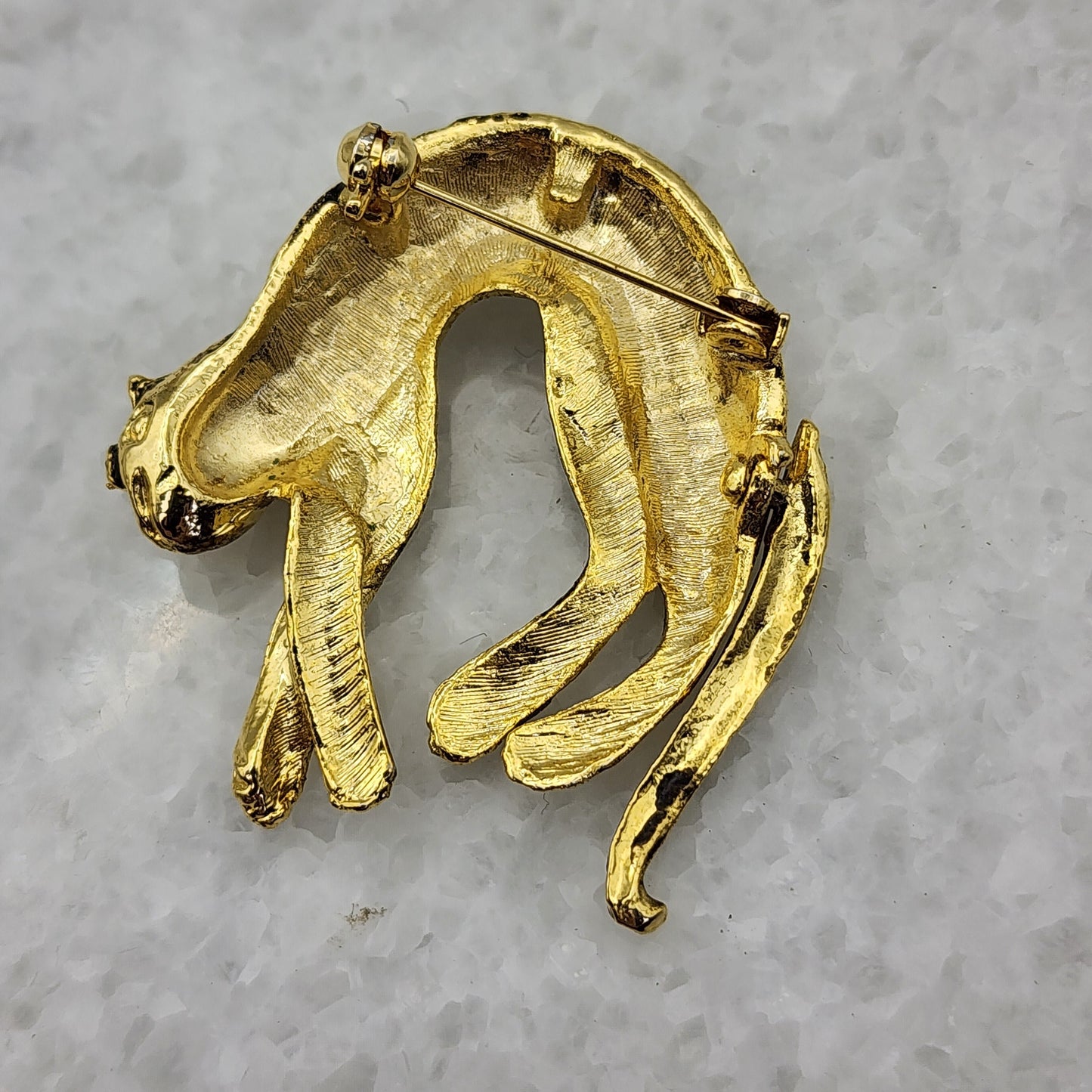 Vintage Leopard Brooch with Articulated Tail