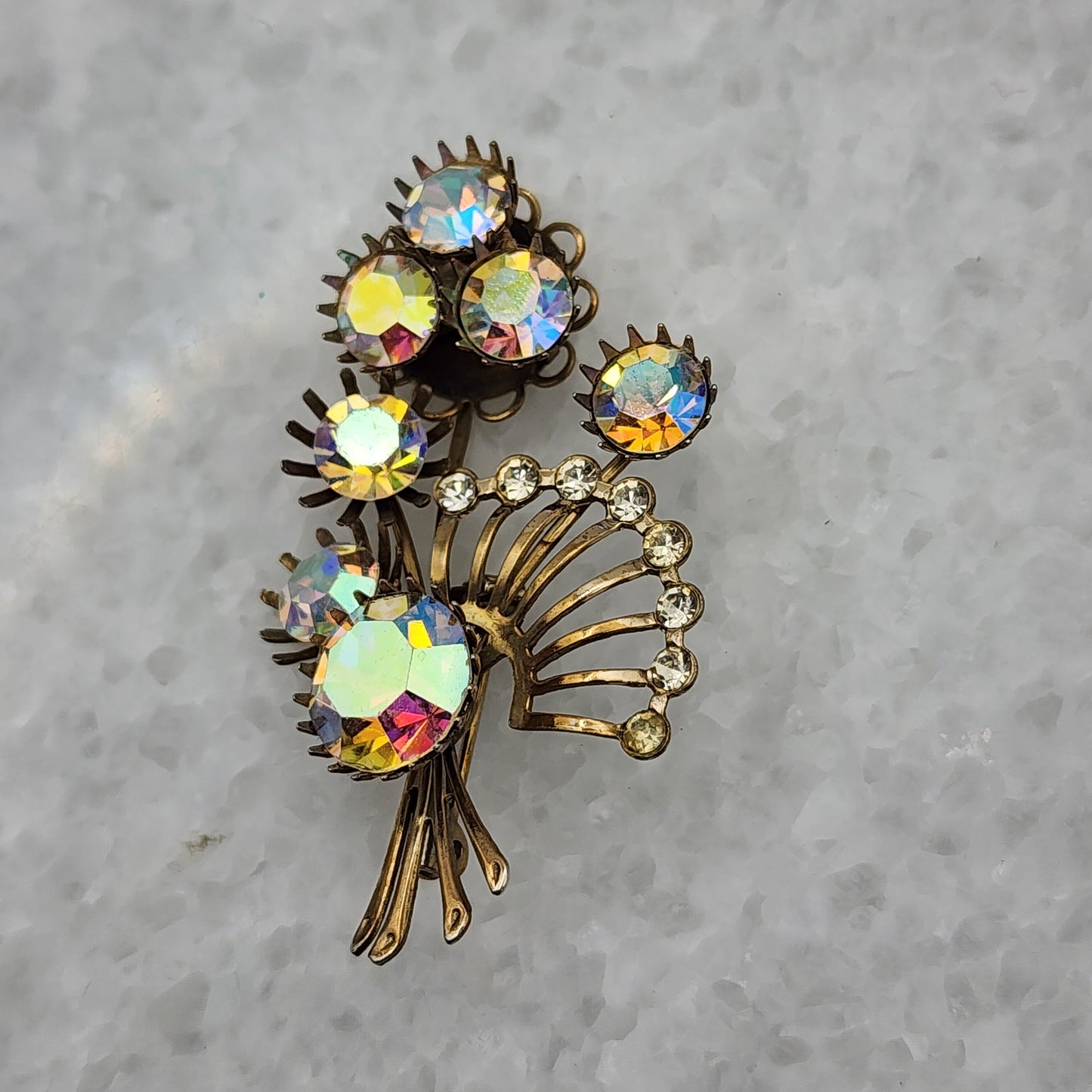 Vintage AB Rhinestone Brooch