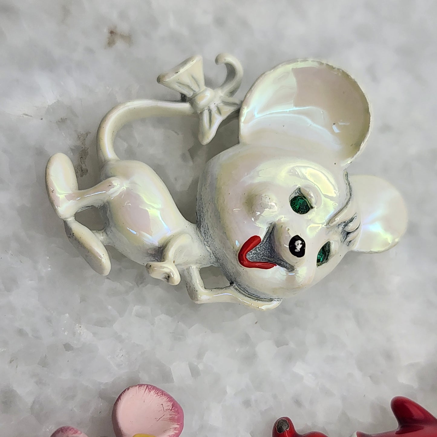 4 Adorable Vintage Mouse Pins