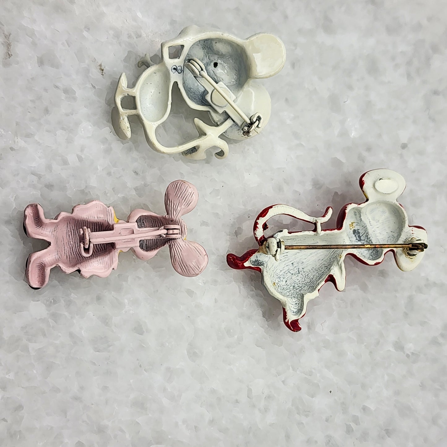 4 Adorable Vintage Mouse Pins