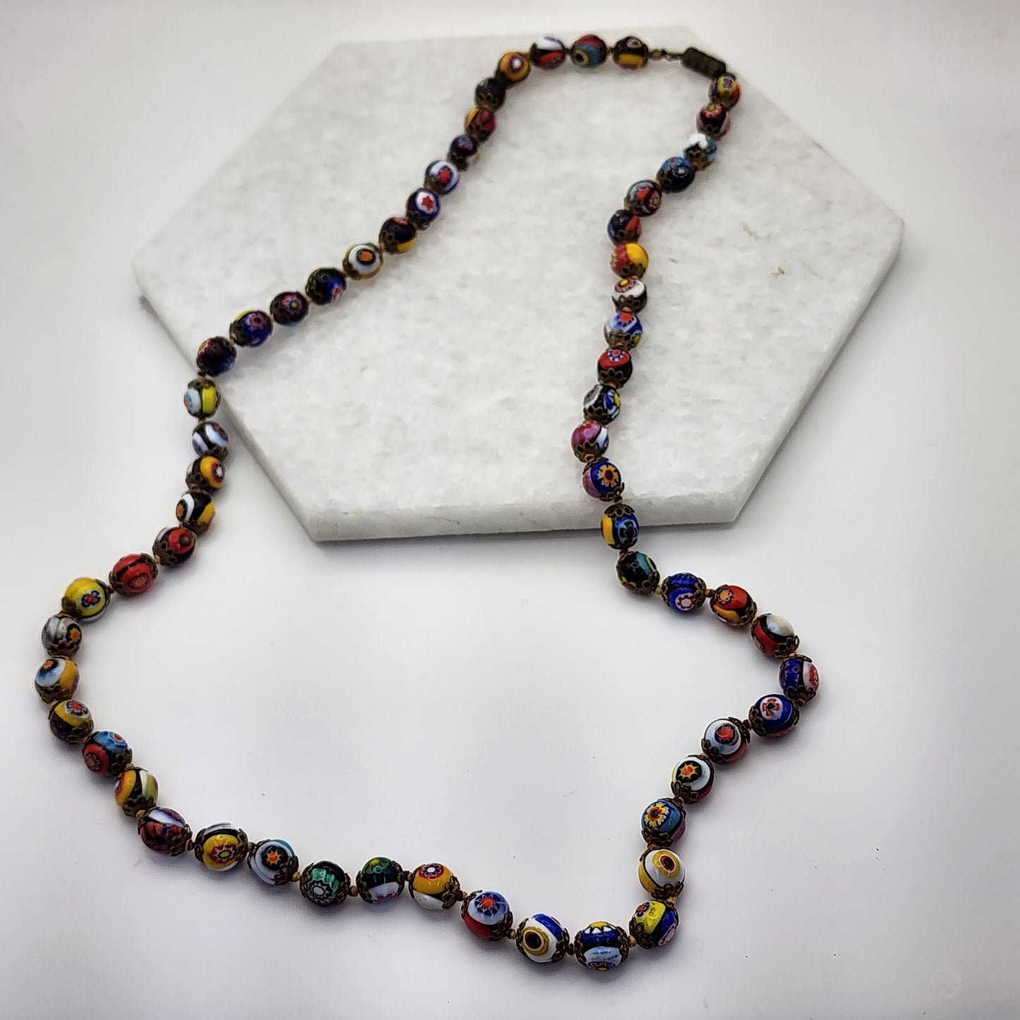 Venetian Murano Glass Beaded Necklace 26"