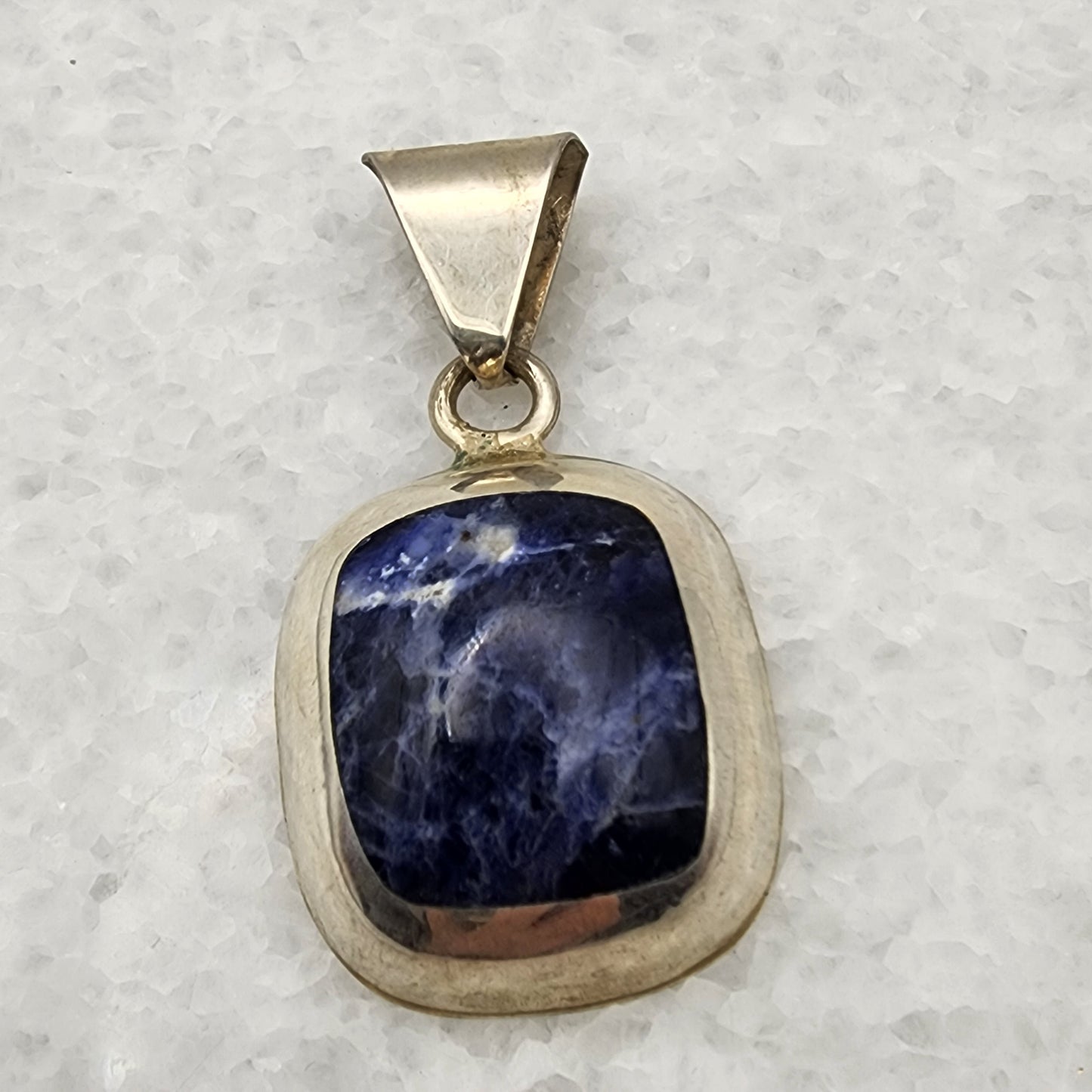 Large Sodalite 925 Sterling Silver Pendant