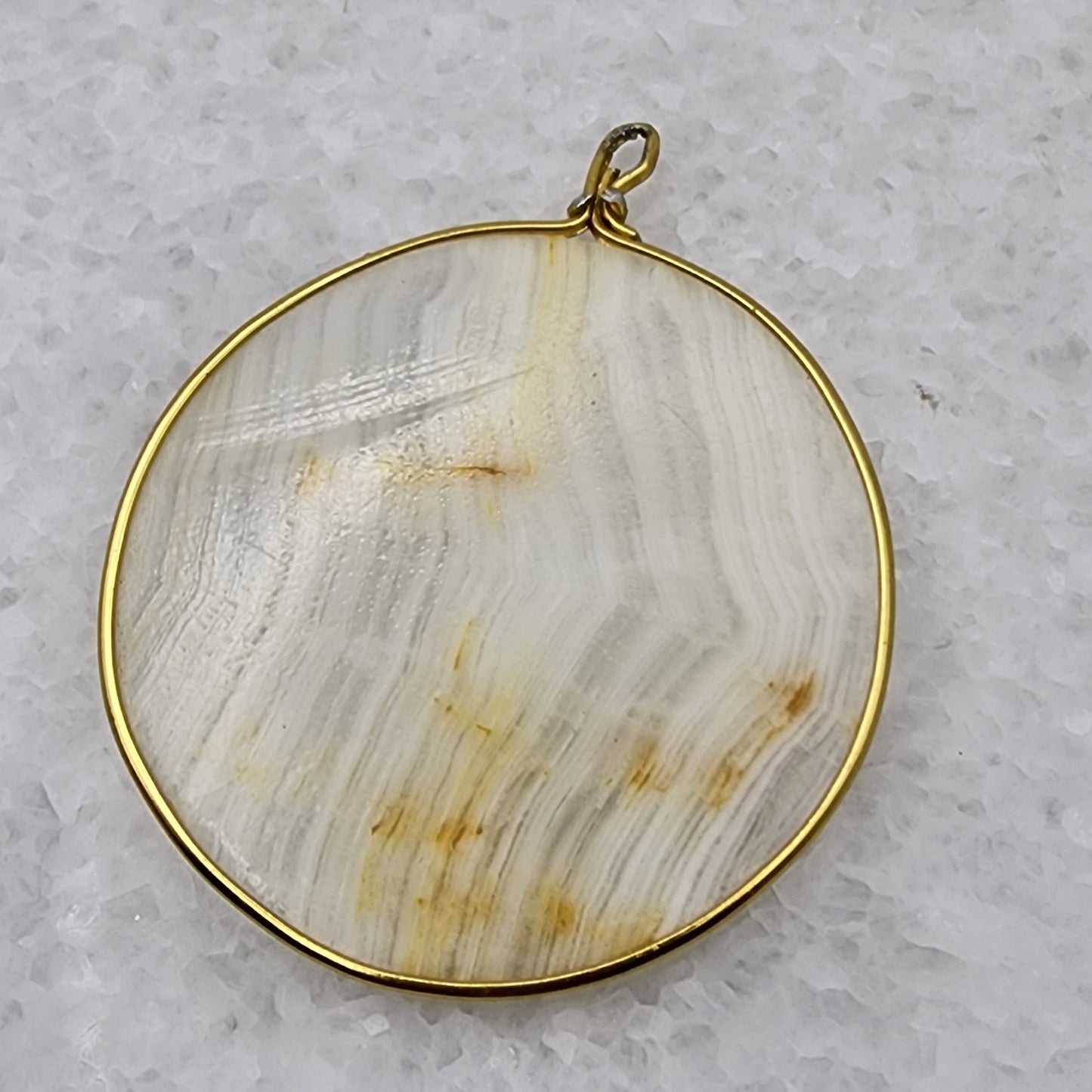 Etched Stone Disc Pendant