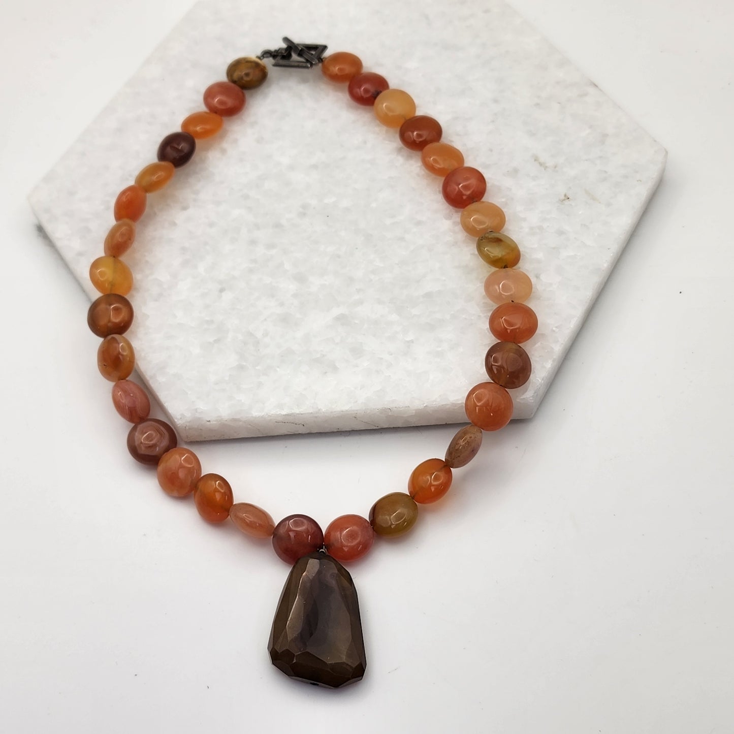 Carnelian Beaded Necklace 14"