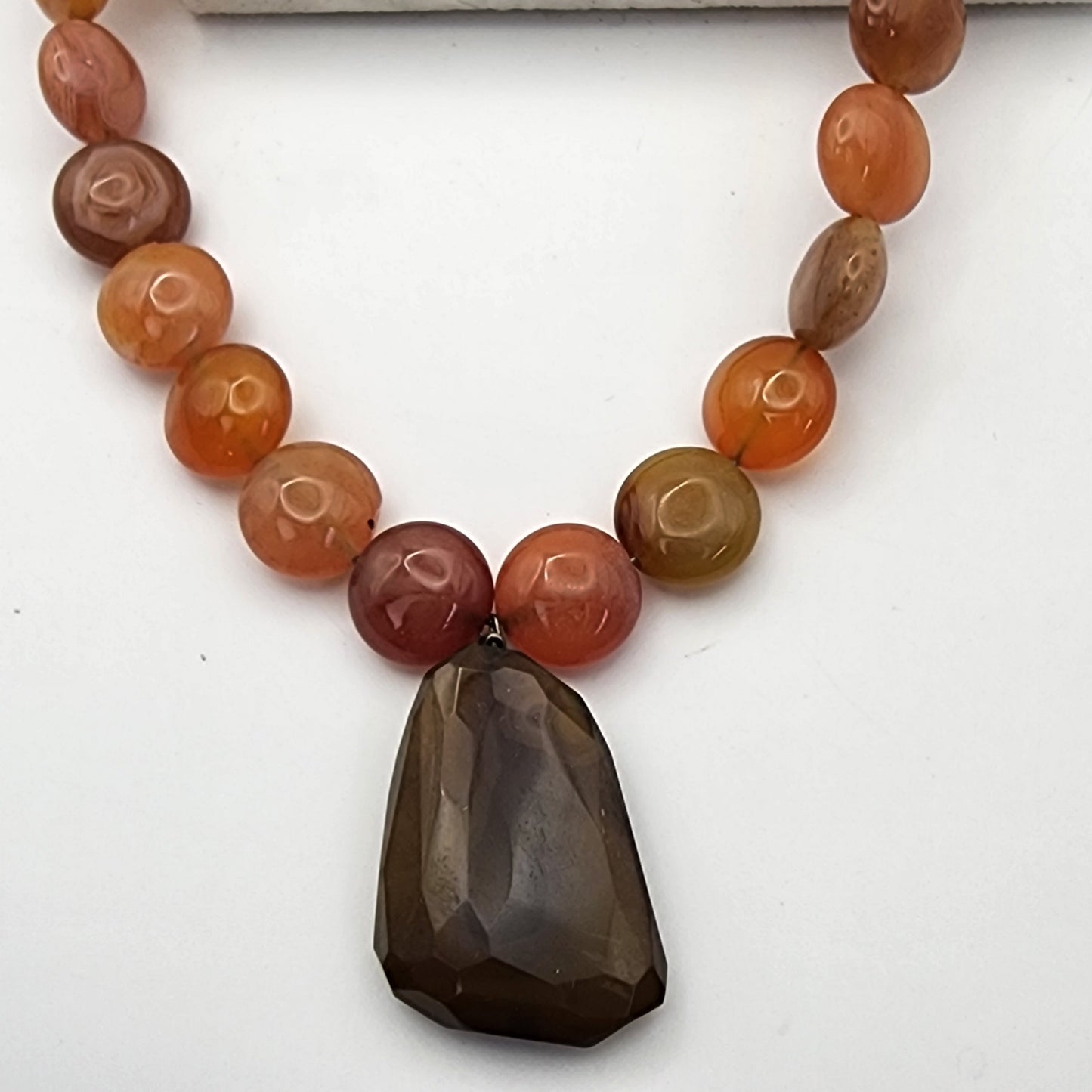 Carnelian Beaded Necklace 14"