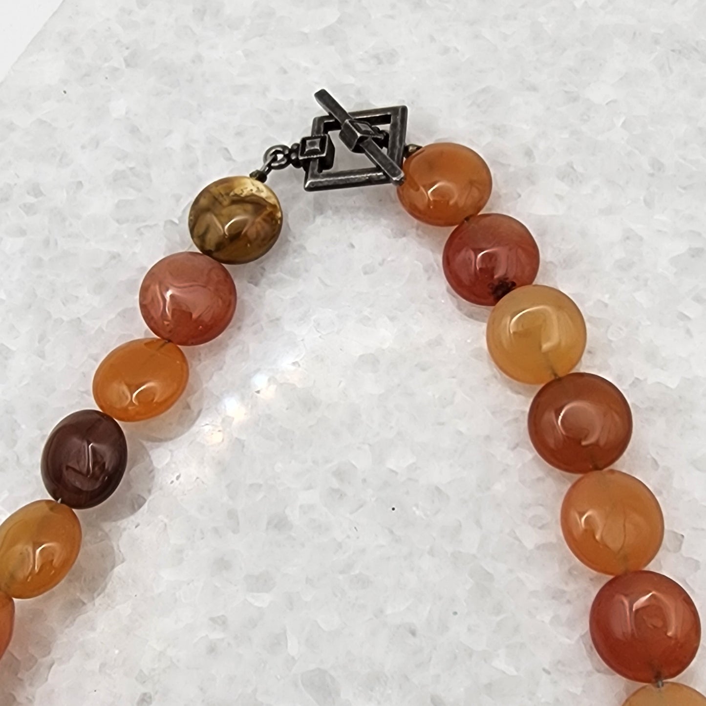 Carnelian Beaded Necklace 14"