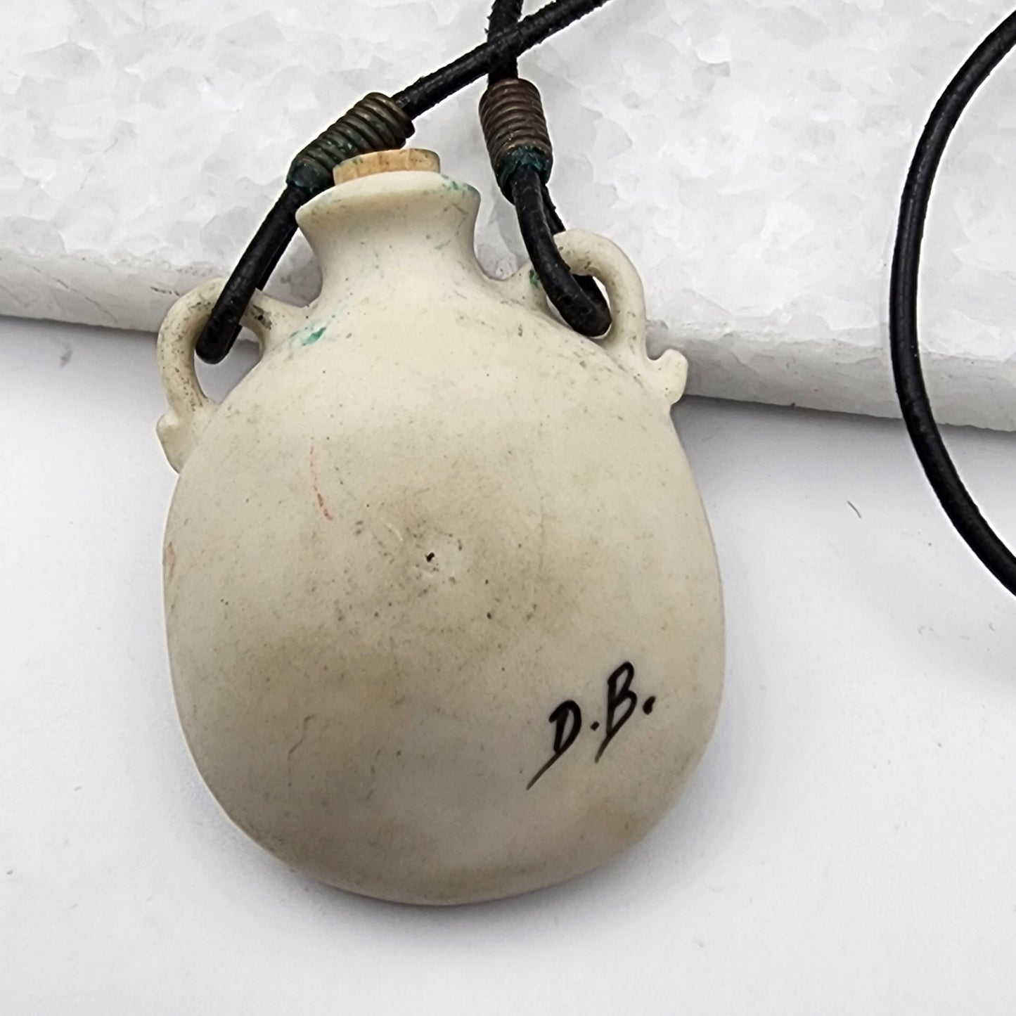 Signed D.B. Pottery Canteen Pendant