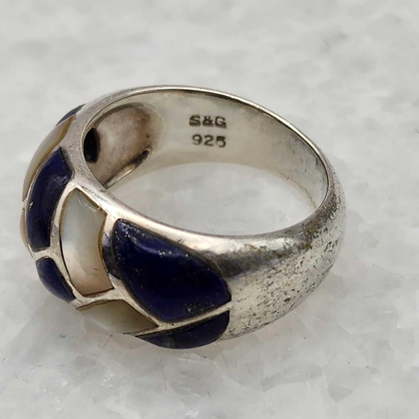 S&G 925 Thailand Lapis MOP Ring Size 6