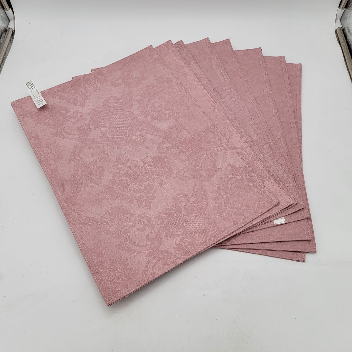 Set of 8 Pink Damask Placemats