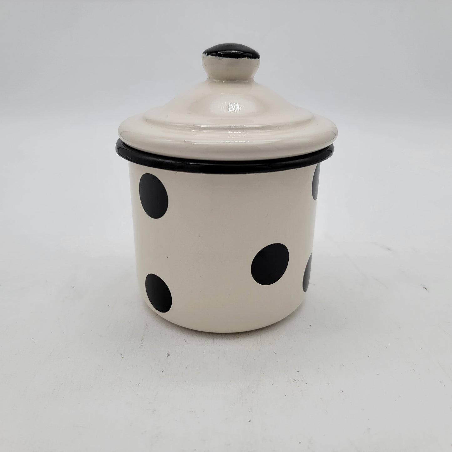 Pair of Polka Dot Enamelware Jars