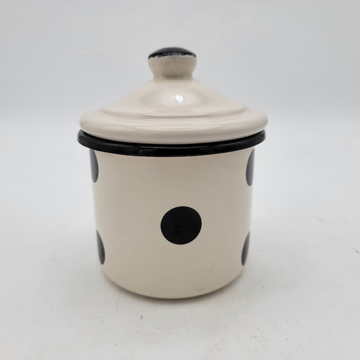 Pair of Polka Dot Enamelware Jars