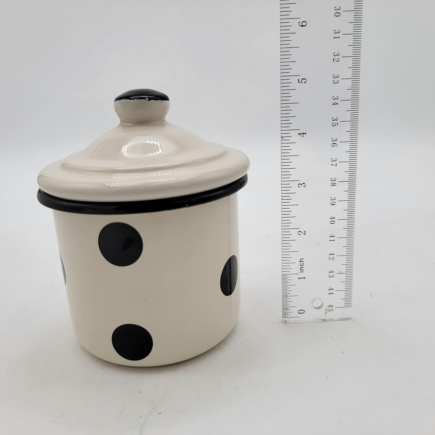 Pair of Polka Dot Enamelware Jars