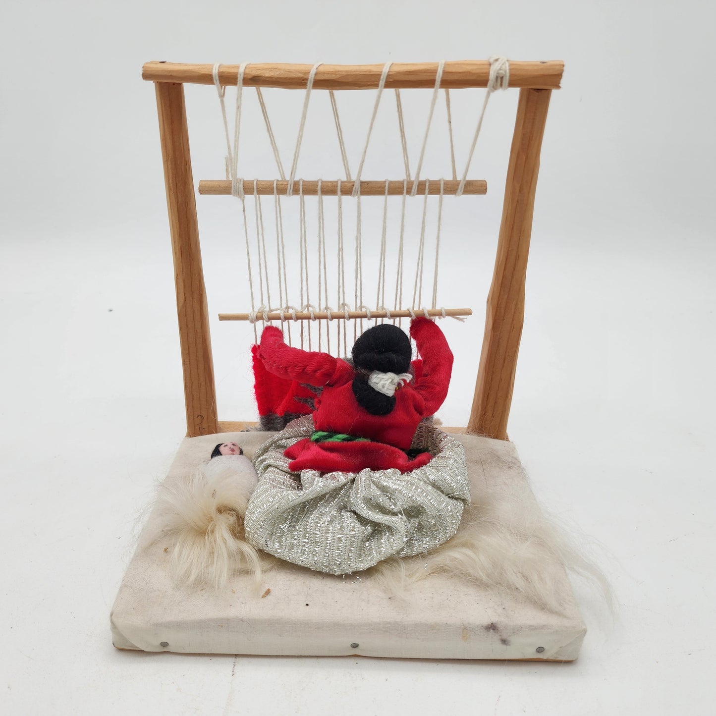 Navajo Woman Weaving on a Loom Doll