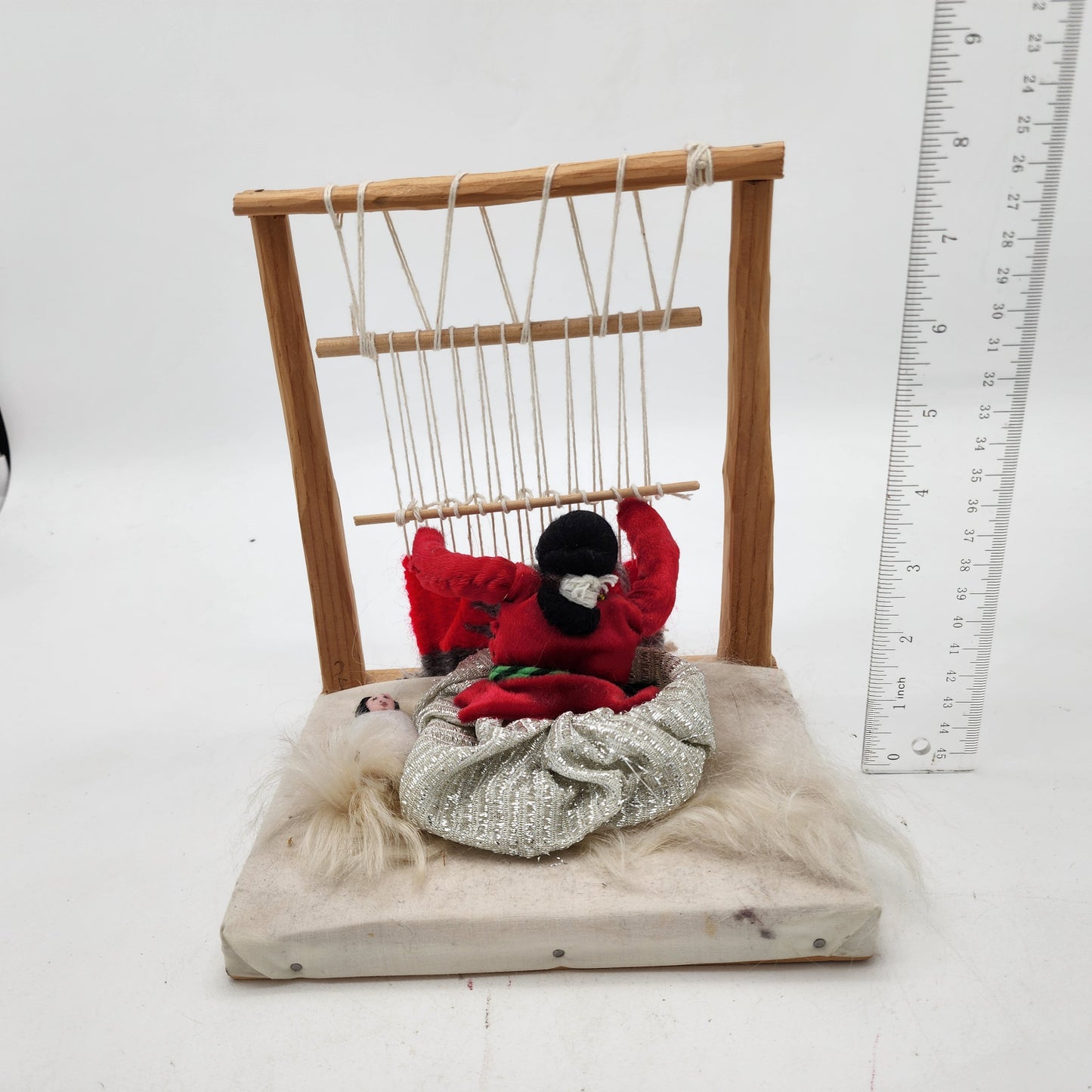 Navajo Woman Weaving on a Loom Doll