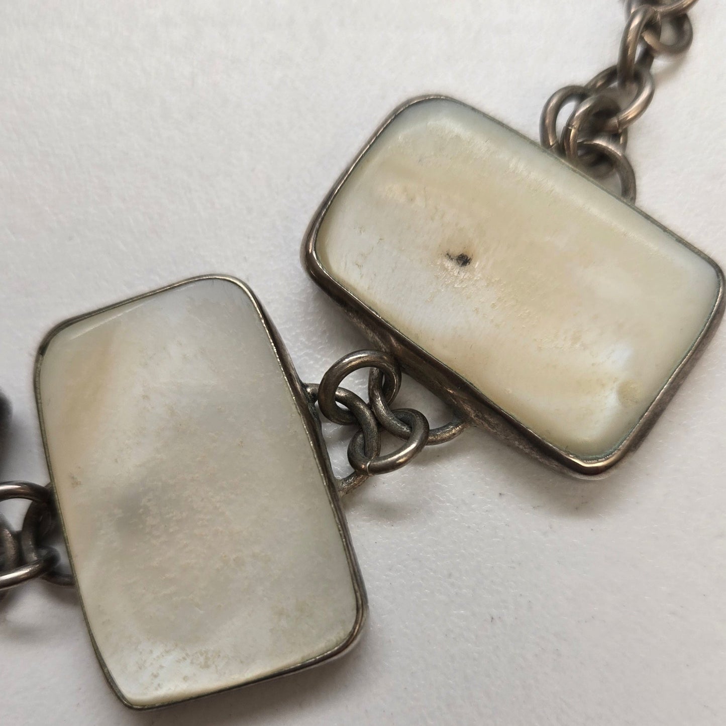 925 Silver Mother of Pearl Link Bracelet