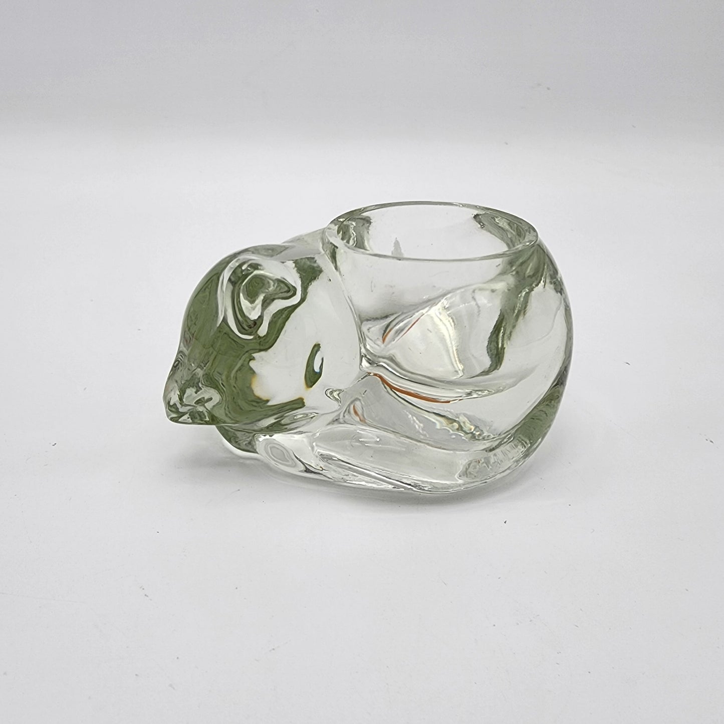 Avon (Indiana Glass) Sleeping Cat Candle Holder