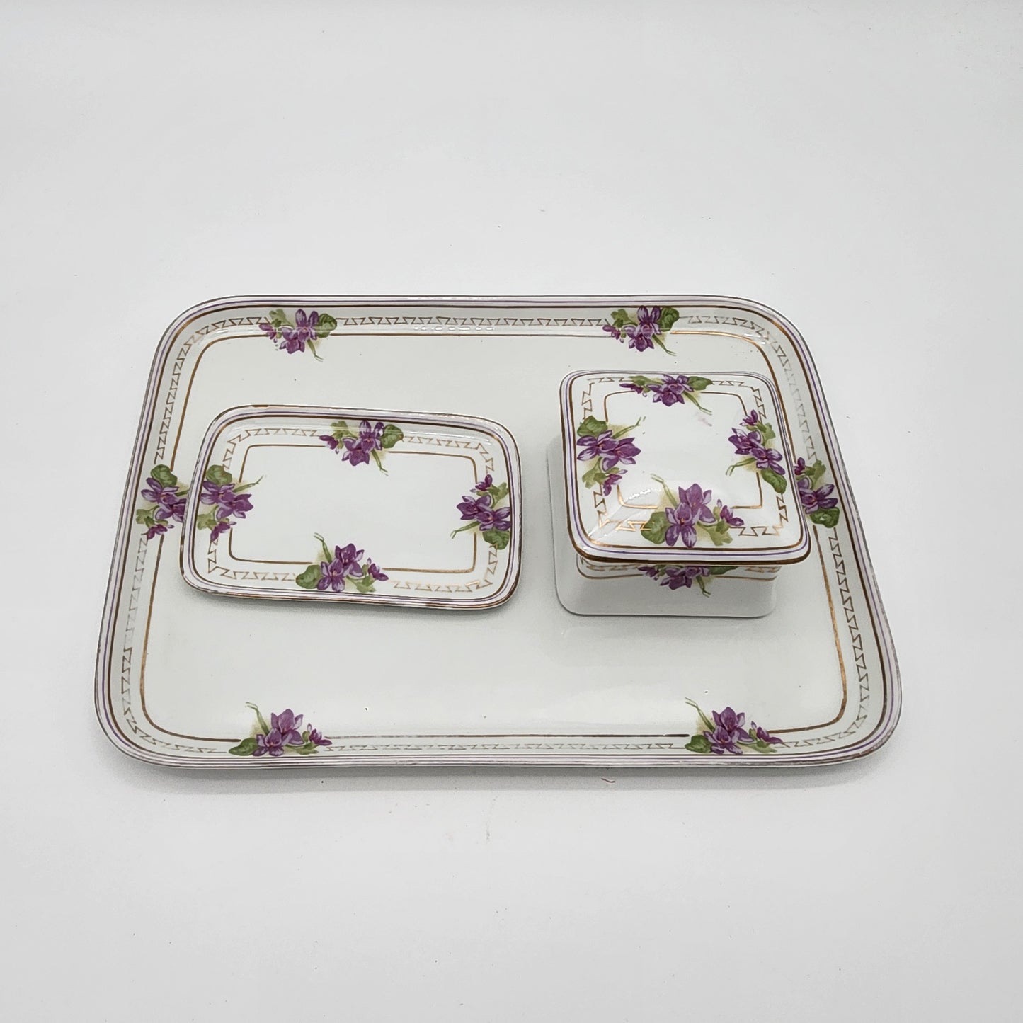 Art Deco Favorite Bavaria Dresser Set with Violets