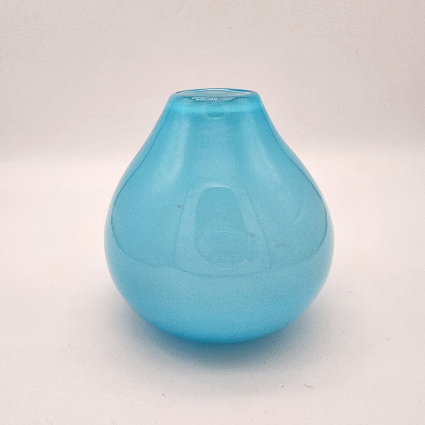 Blue Cased Glass Vase