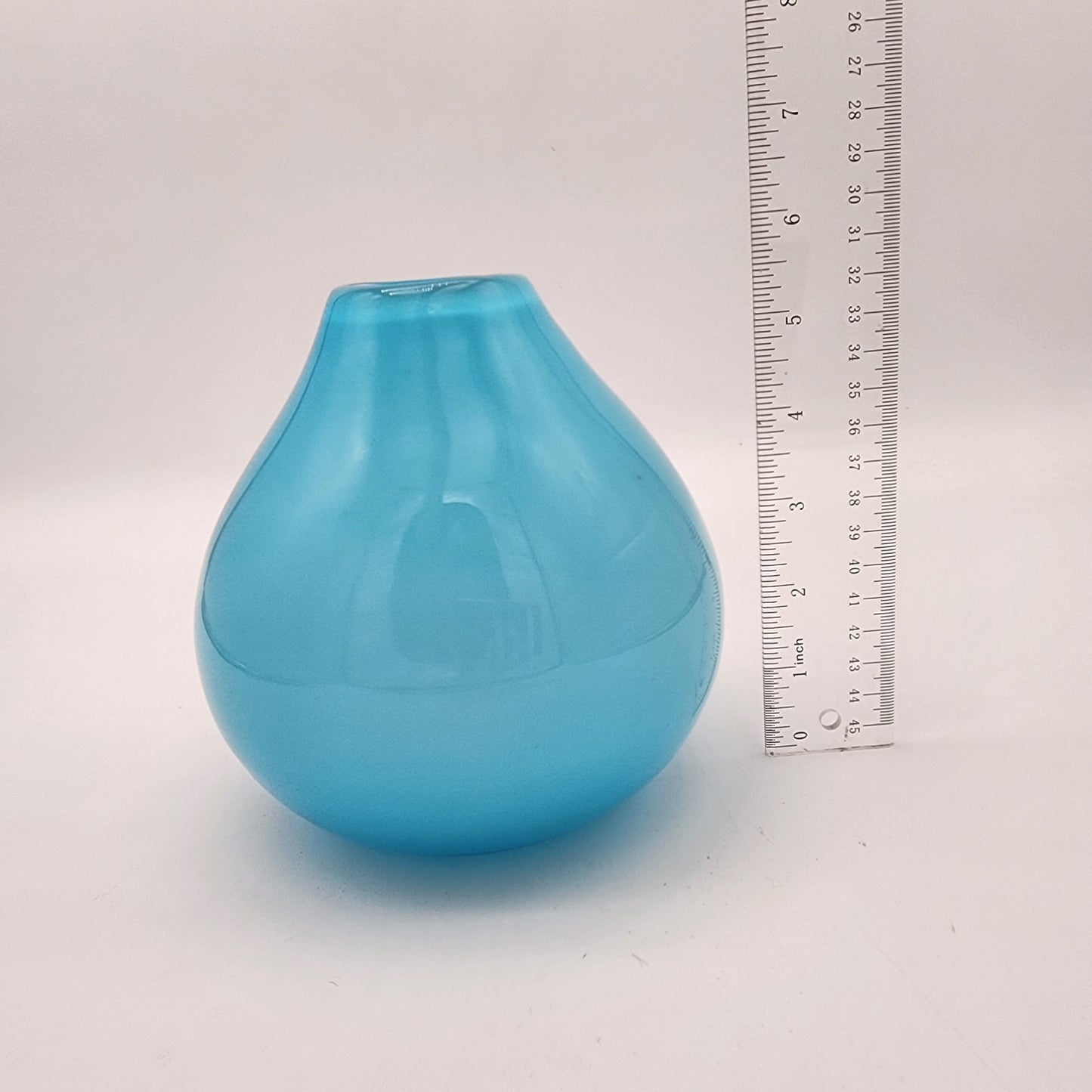 Blue Cased Glass Vase