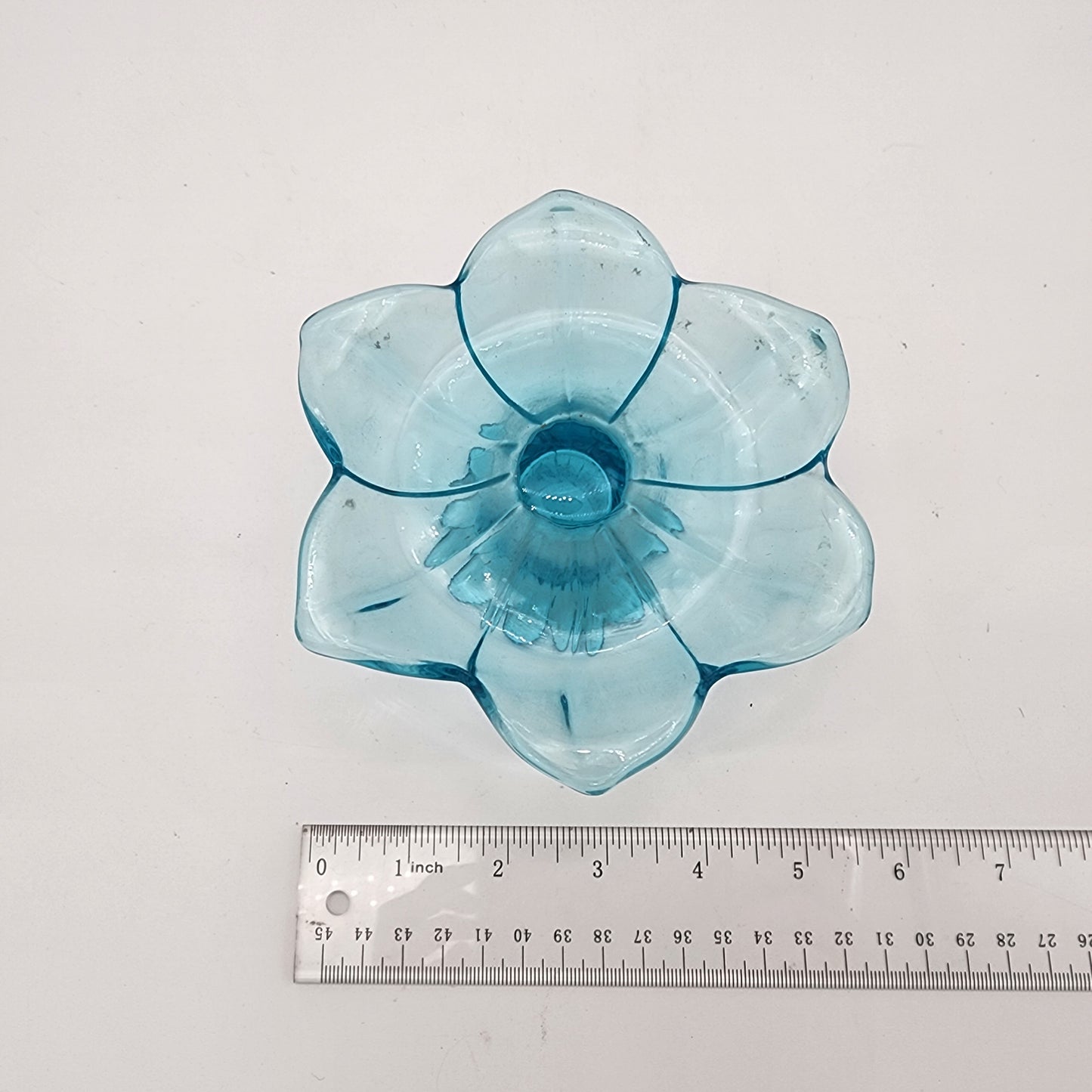 Beautiful Blue Glass Pedestal Dish