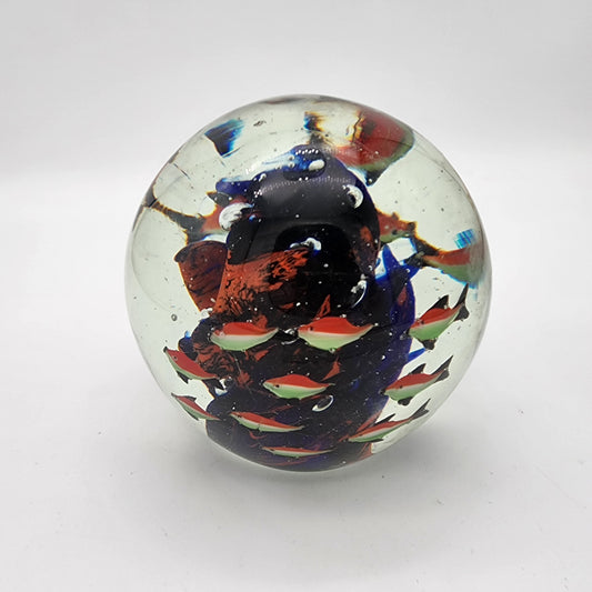 Large Sea Life Aquarium Glass Paperweight