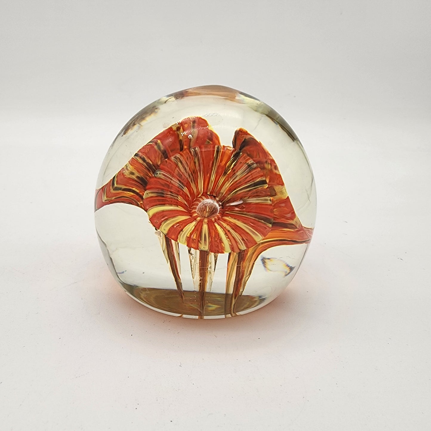 Fratelli Toso Murano Glass Paperweight Trumpet Flowers- Has Flaw