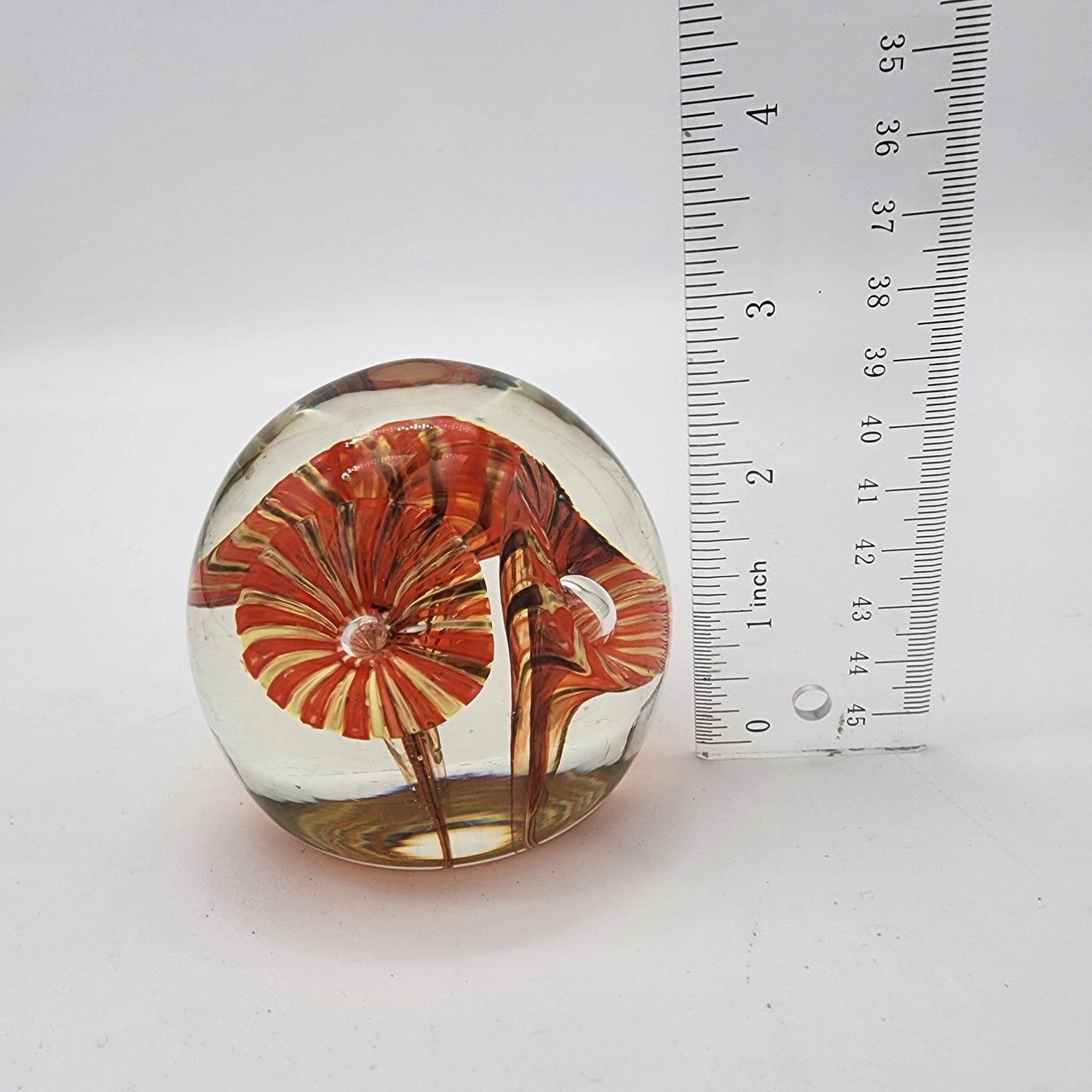 Fratelli Toso Murano Glass Paperweight Trumpet Flowers- Has Flaw