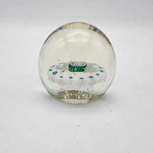 Millefiori Glass Paperweught Blue White
