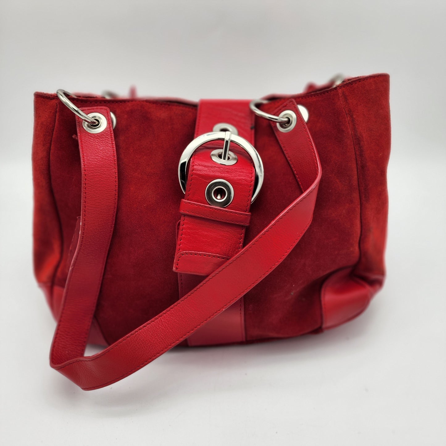 Bath And Body Works Red Leather Suede Purse