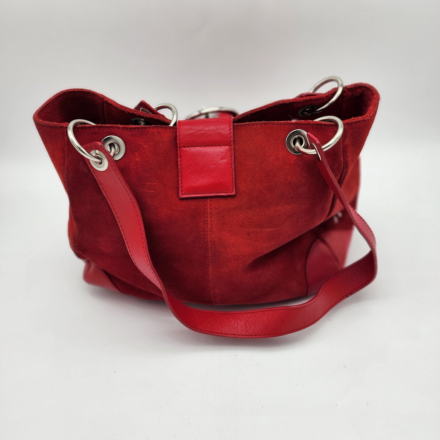 Bath And Body Works Red Leather Suede Purse