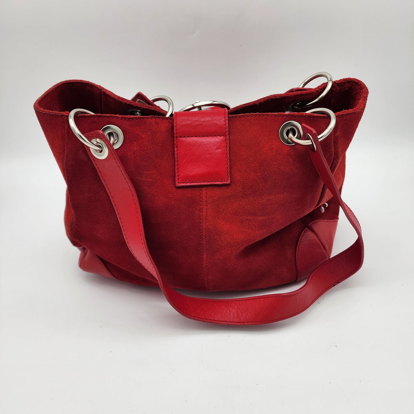 Bath And Body Works Red Leather Suede Purse