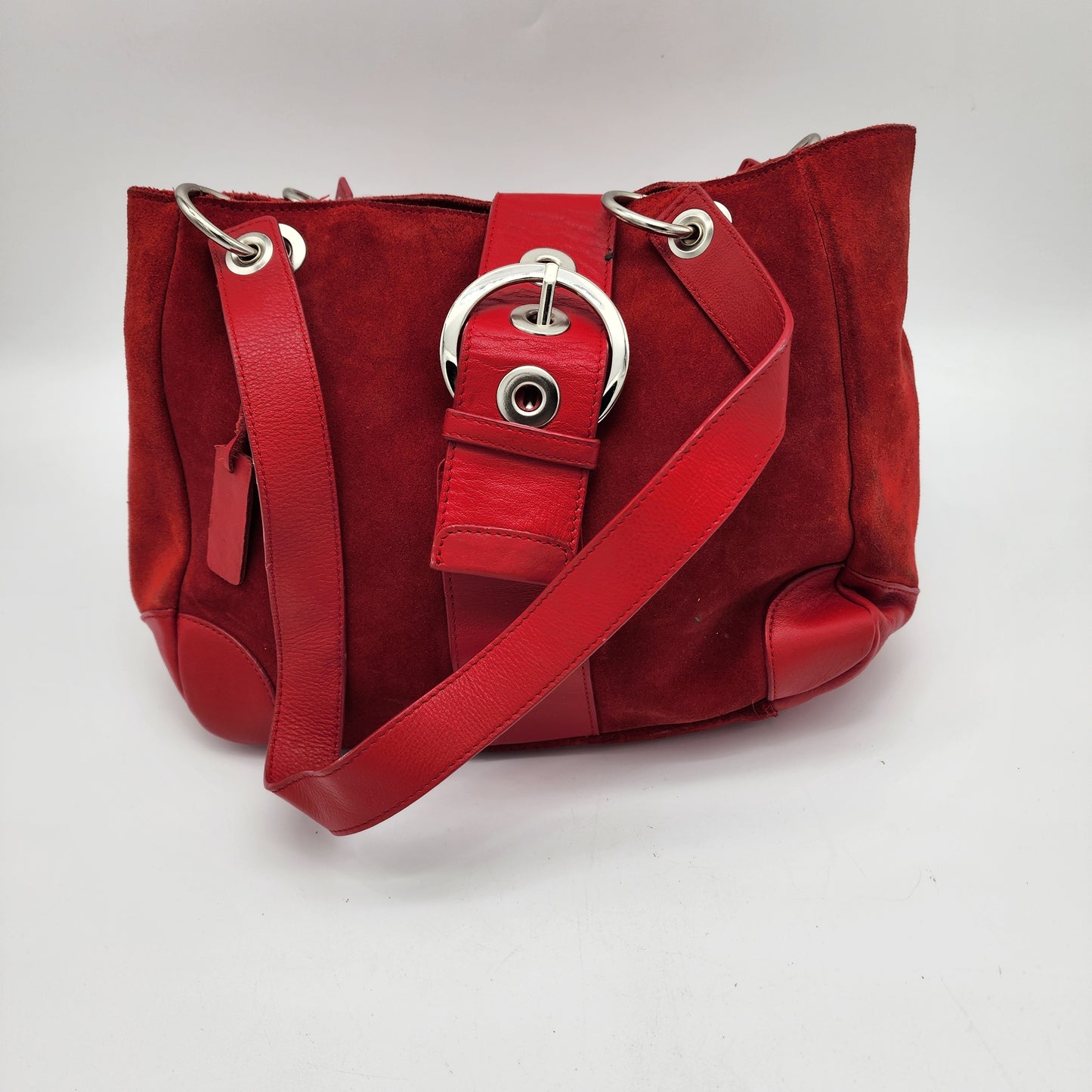 Bath And Body Works Red Leather Suede Purse