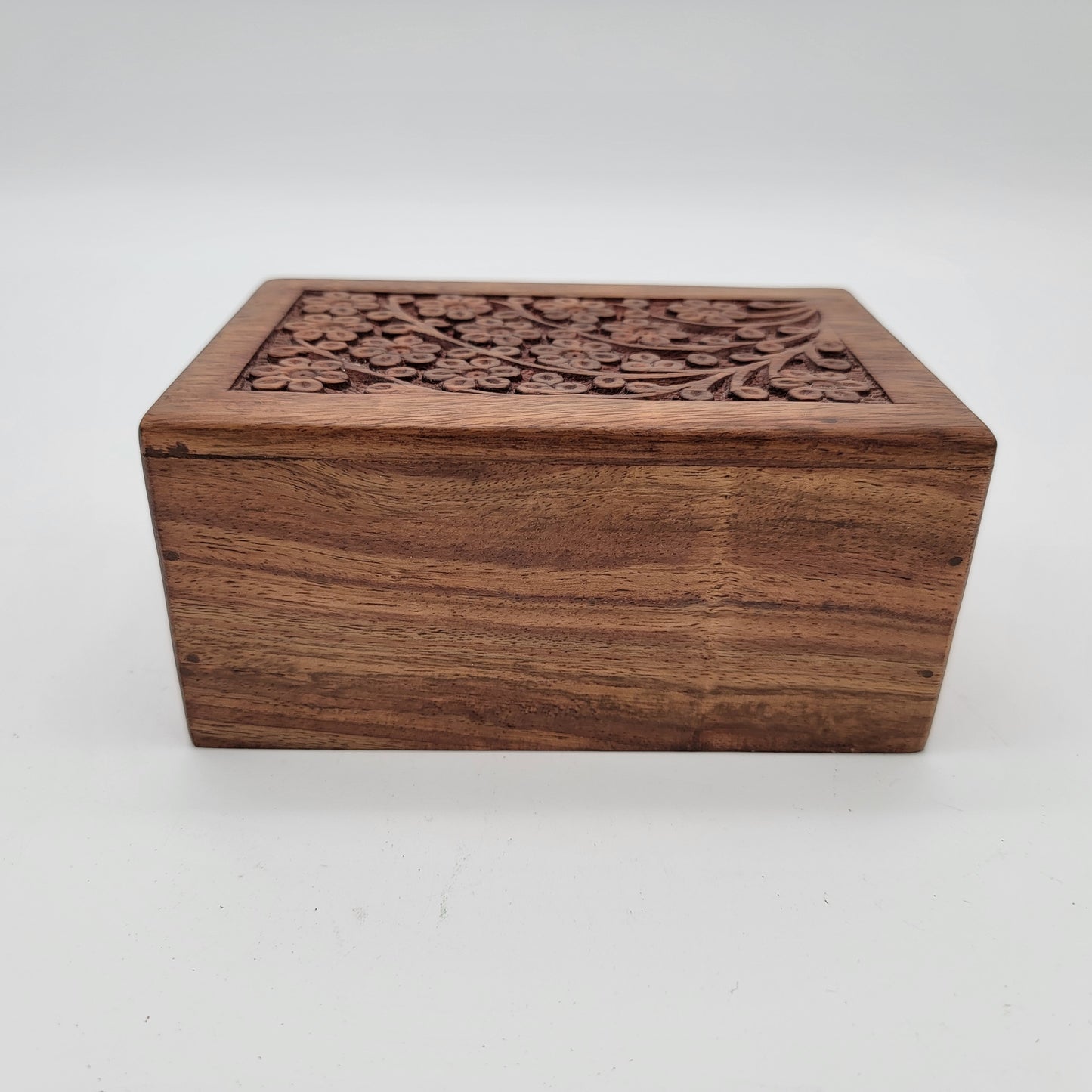 Carved Wood Box Hidden Opening Pet Cremation Box