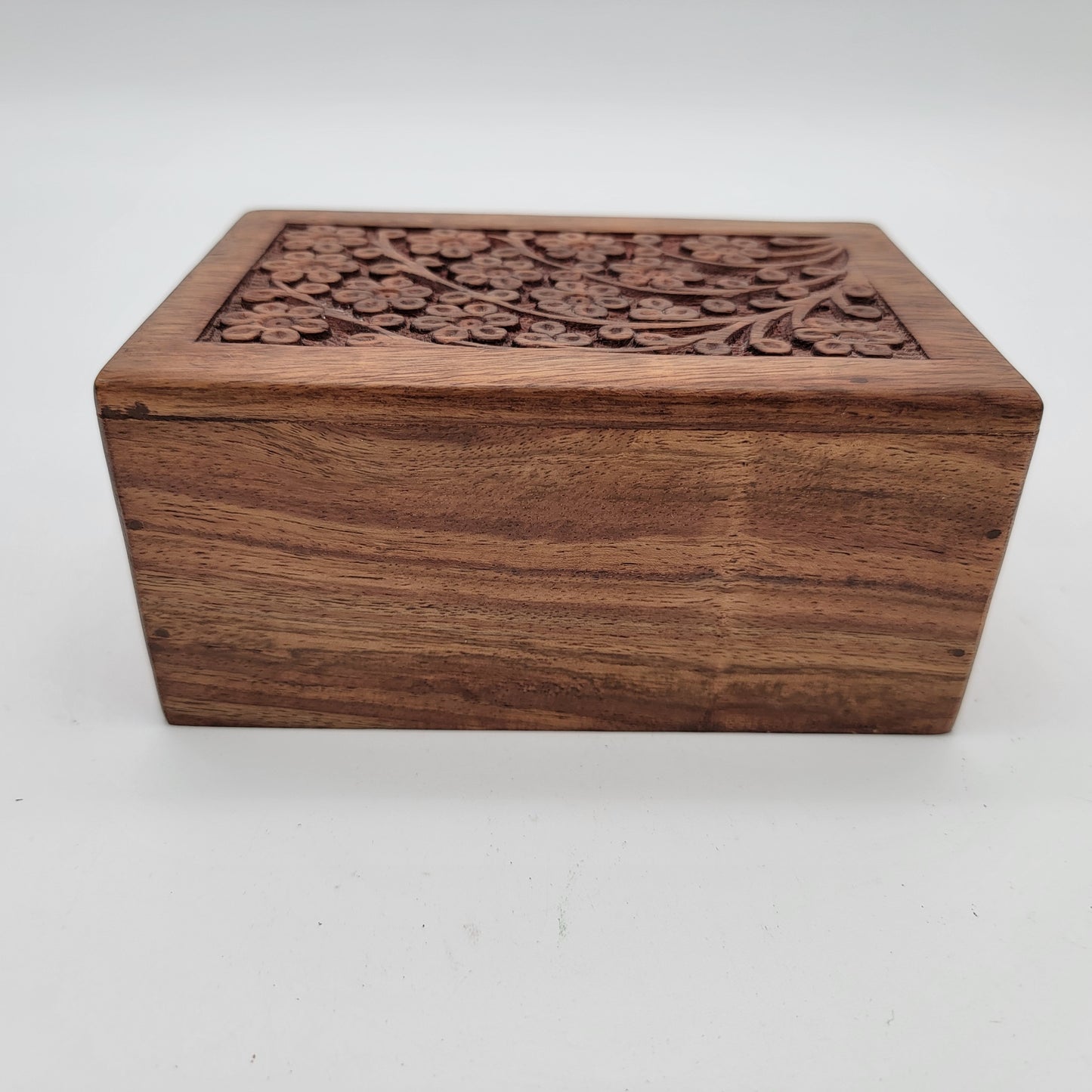 Carved Wood Box Hidden Opening Pet Cremation Box