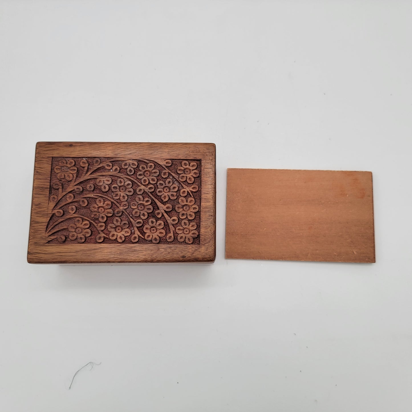 Carved Wood Box Hidden Opening Pet Cremation Box