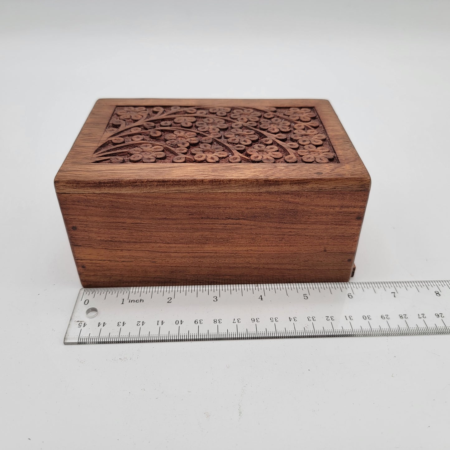 Carved Wood Box Hidden Opening Pet Cremation Box