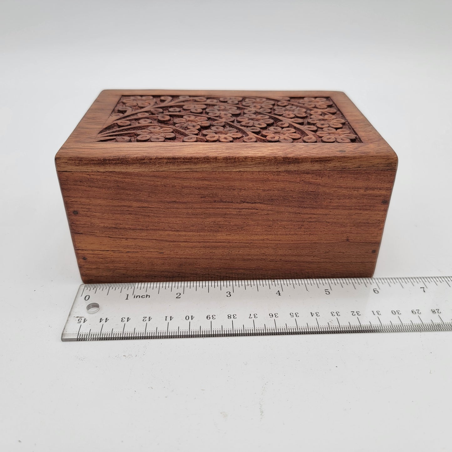 Carved Wood Box Hidden Opening Pet Cremation Box